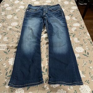 BKE Denim Culture Jeans Womens Boot Cut Stretch Size 29R Large Stitch Y2K Preppy
